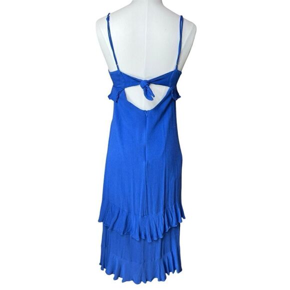 Lulus Island time Blue Ruffled Midi Dress Size Large - Picture 10 of 10